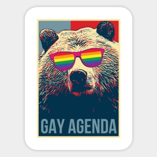 Gay Agenda Bear Sticker
